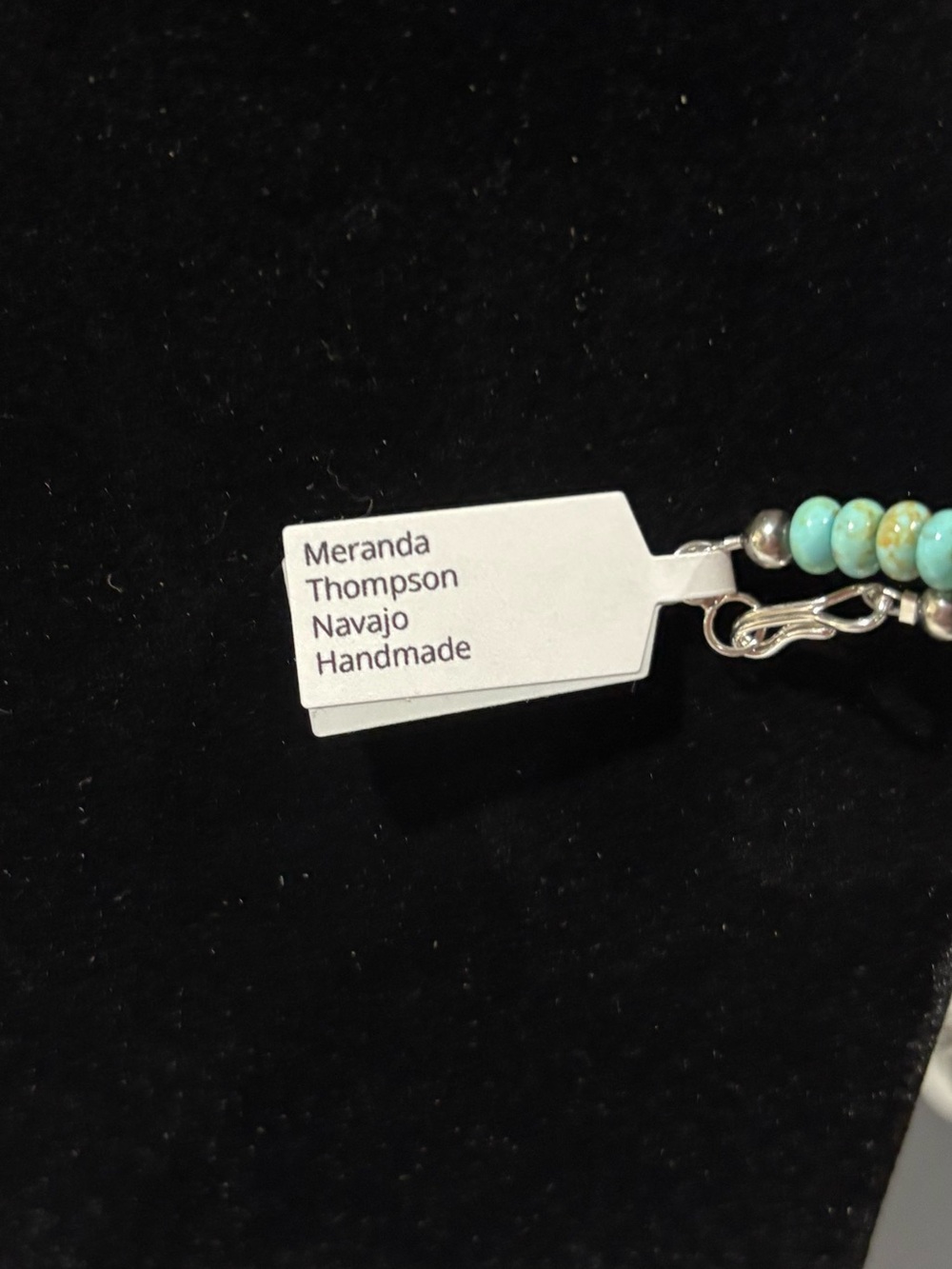 #8 Turquoise Beaded Necklace with Sterling Silver Pearls-Navajo - Picture 5 of 5